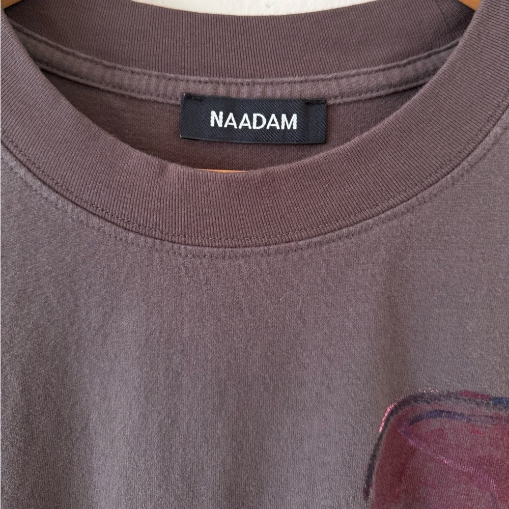 NAADAM Gray Short Sleeve Oversized Boxy Graphic Tee Painted Octopus Size Medium - Picture 10 of 12